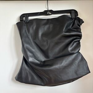 Sleek Black Leather Women's Top